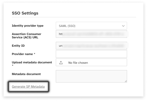 Screenshot of the settings page