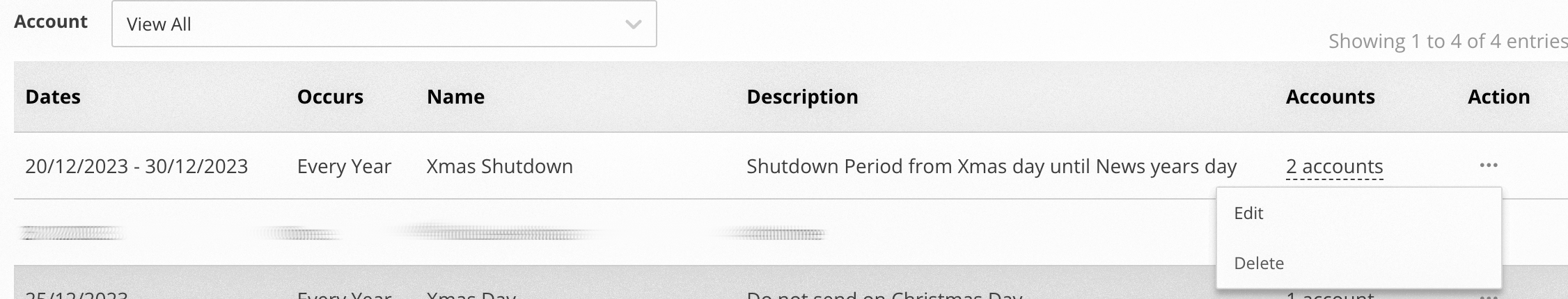 screenshot of Create Sending Hours form