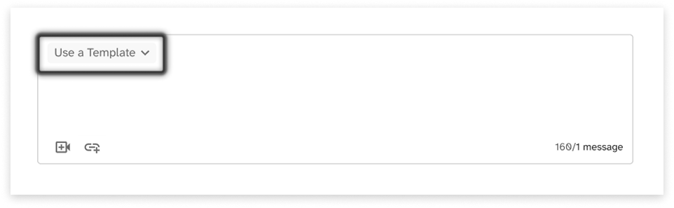 black and white screenshot showing the template-selector in the inbox